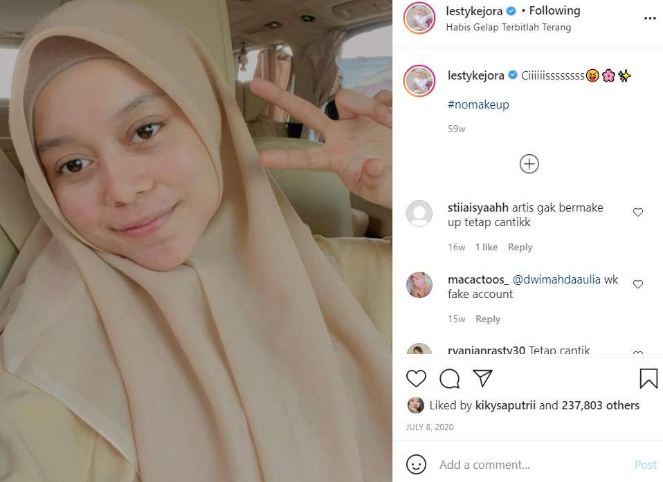 Lesti Kejora tanpa makeup