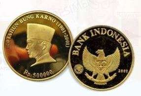 Penampakan uang logam Rp500 ribu.
