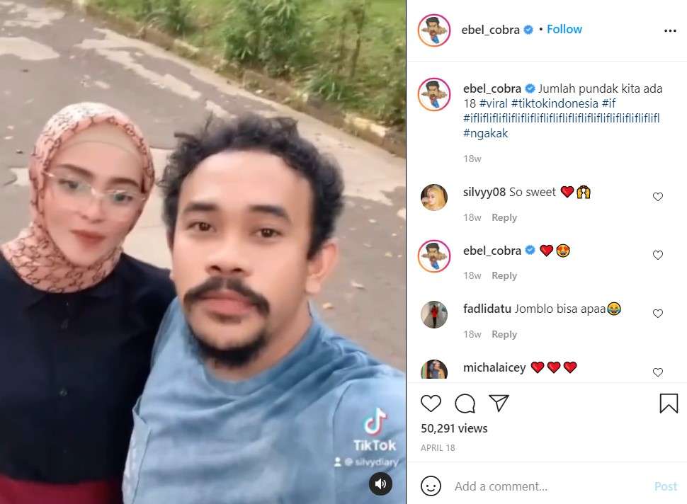 Silvy dan Ebel main tiktok bareng
