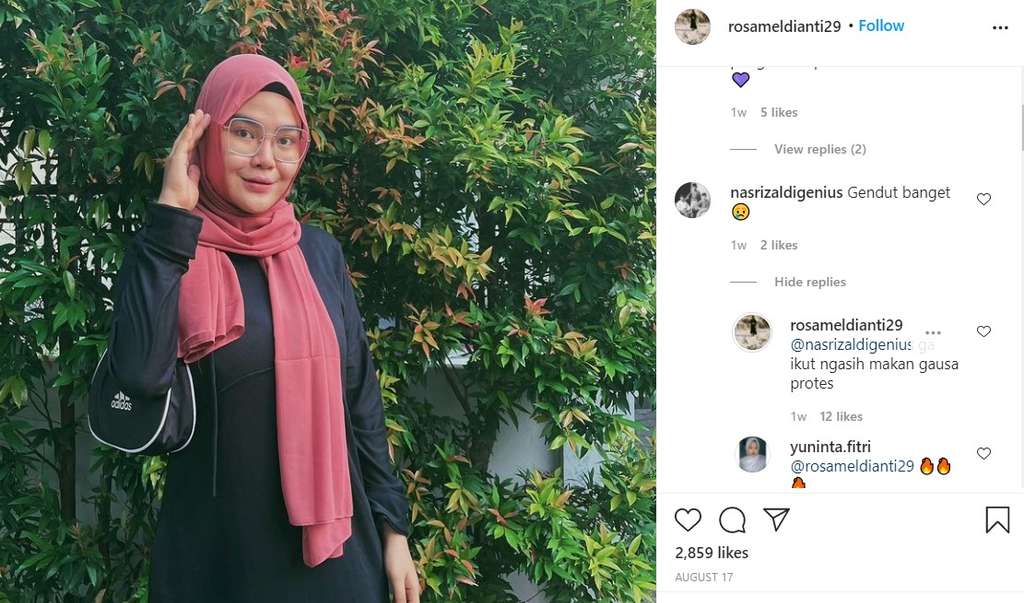 Penampilan Rosa Meldianti berhijab