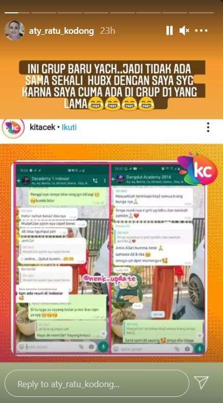 Unggahan chat Aty Kodong