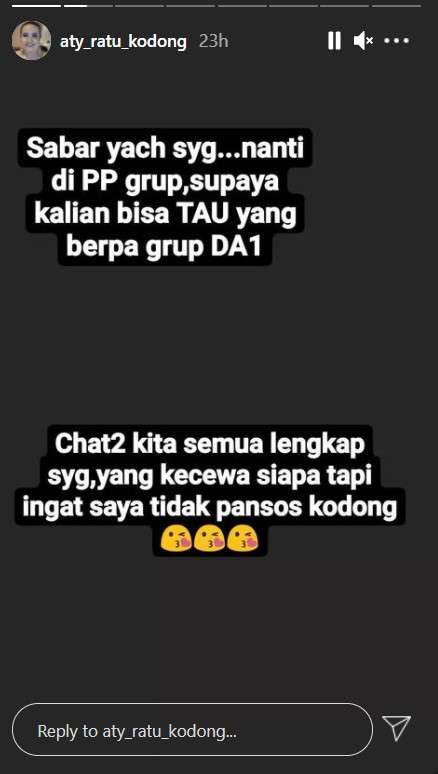 Unggahan chat Aty Kodong