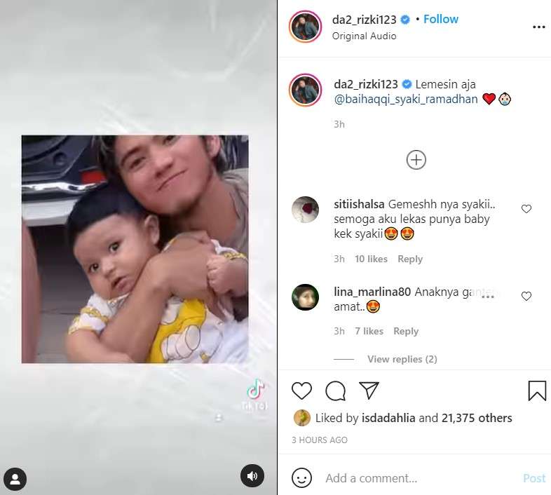 Konten Rizki bareng putranya