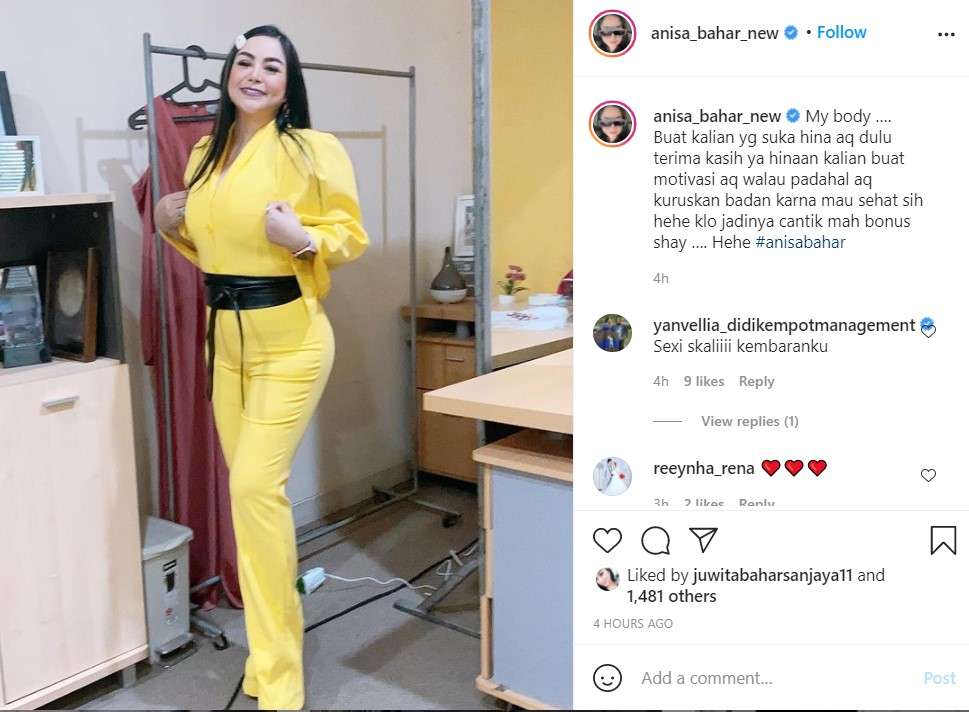 Postingan Anisa Bahar pamer penampilan baru Postingan Anisa Bahar pamer penampilan baru