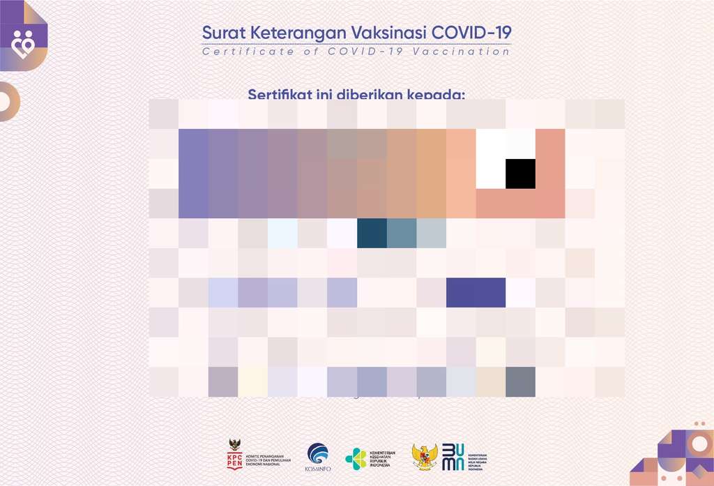 Sertifikat vaksinasi jokowi