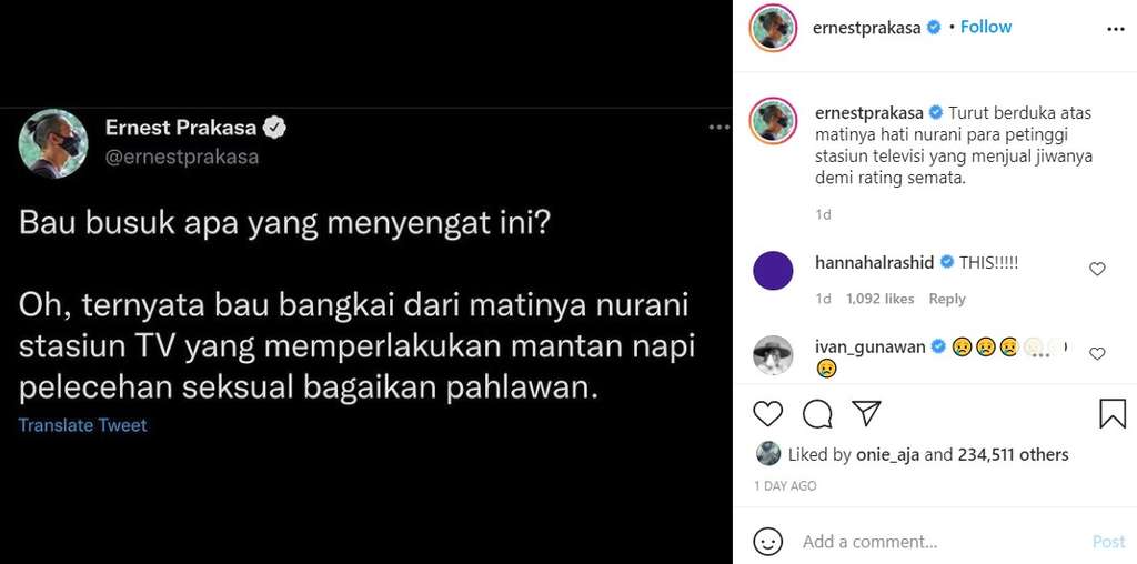 Komentar Ernest Prakasa