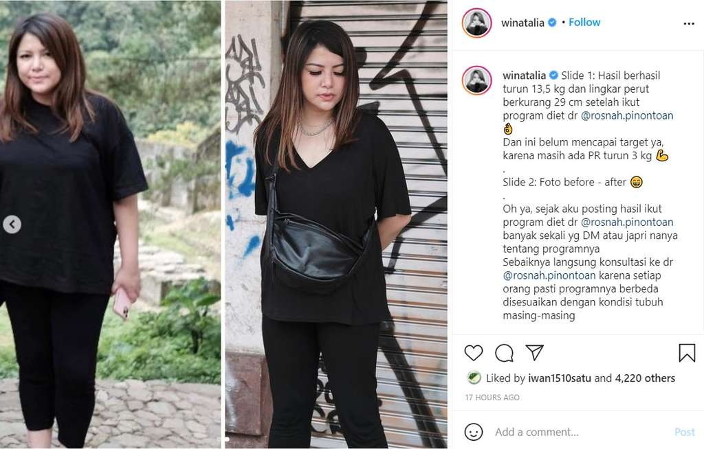 Penampilan baru Wina istri Anji