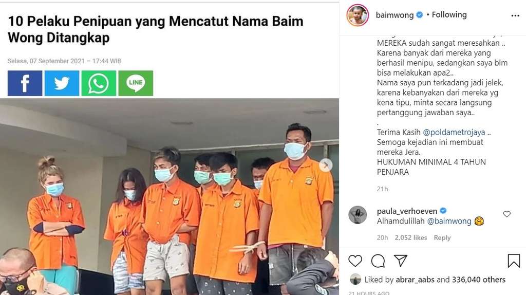 Pelaku pencatut rumah Baim Wong