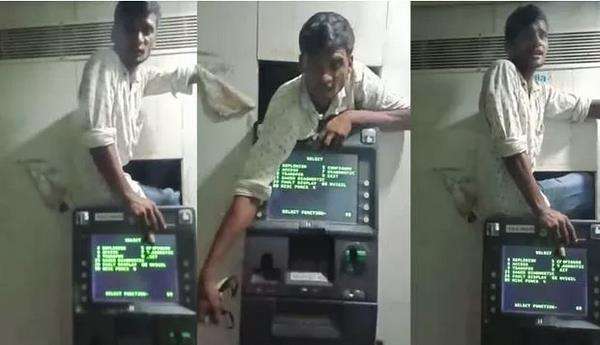 Pria kejepit saat akan bobol mesin ATM.