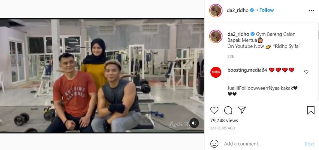Ridho dan calon mertua gym bareng