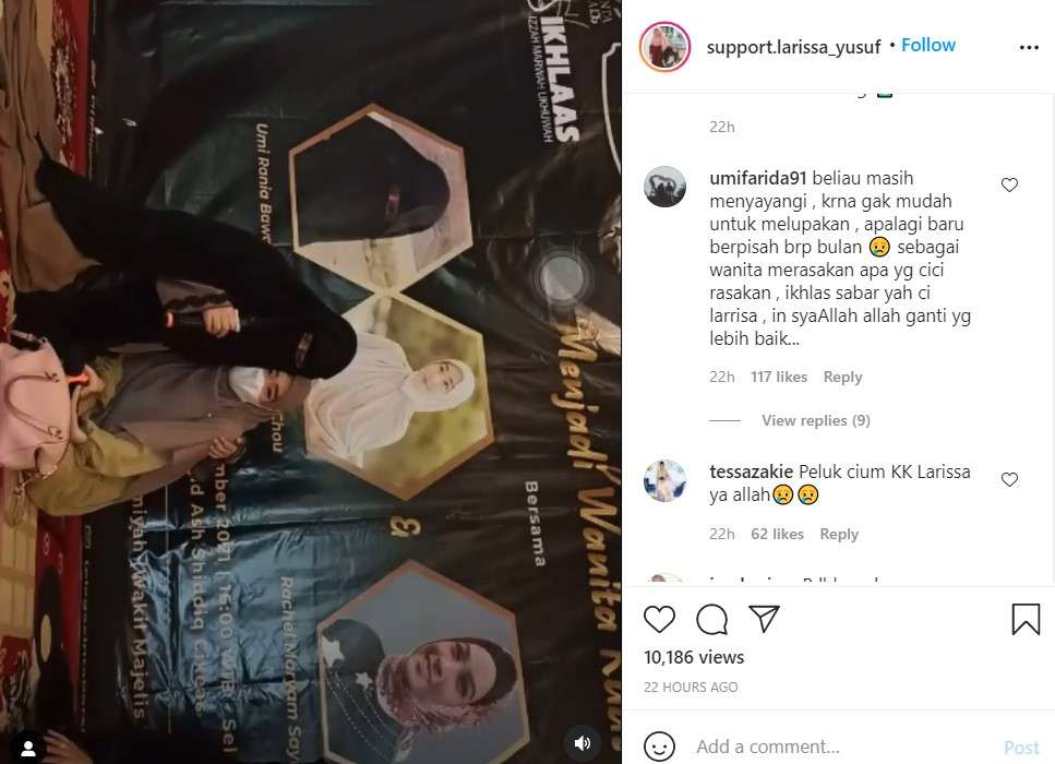Larissa Chou dipeluk Umi Rania Bawazier