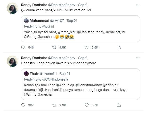 Cuitan Randy Nidji soal Giring