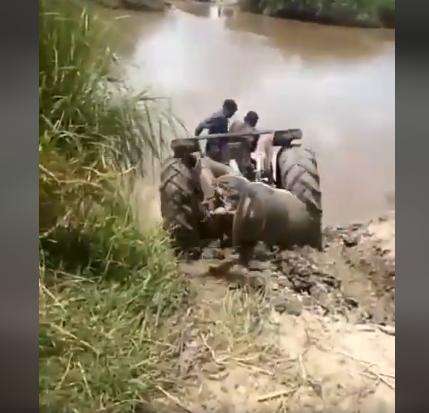 Viral traktor amphibi, bisa diajak menyelam dan mesinnya tidak mati.