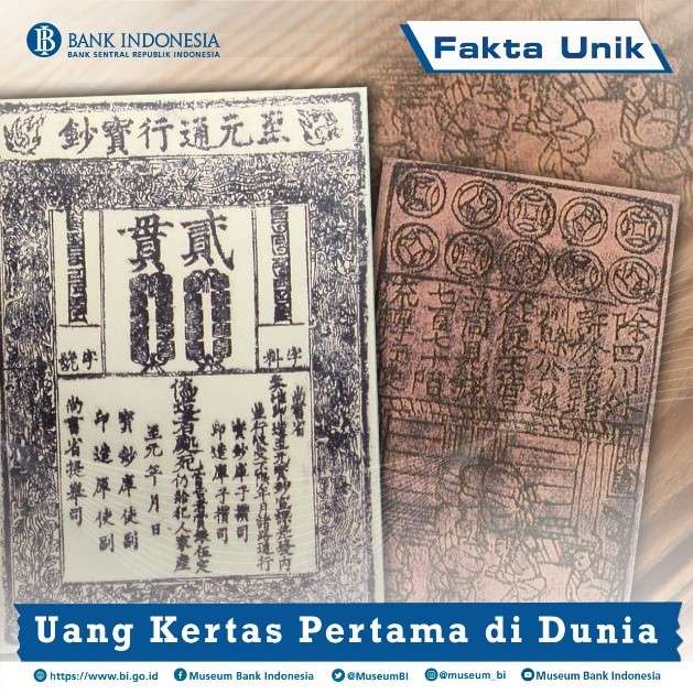 Penampakan uang kertas pertama di dunia.