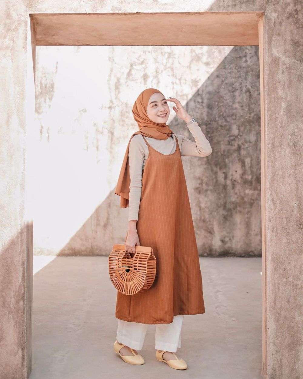 Fashion outfit overall hijab