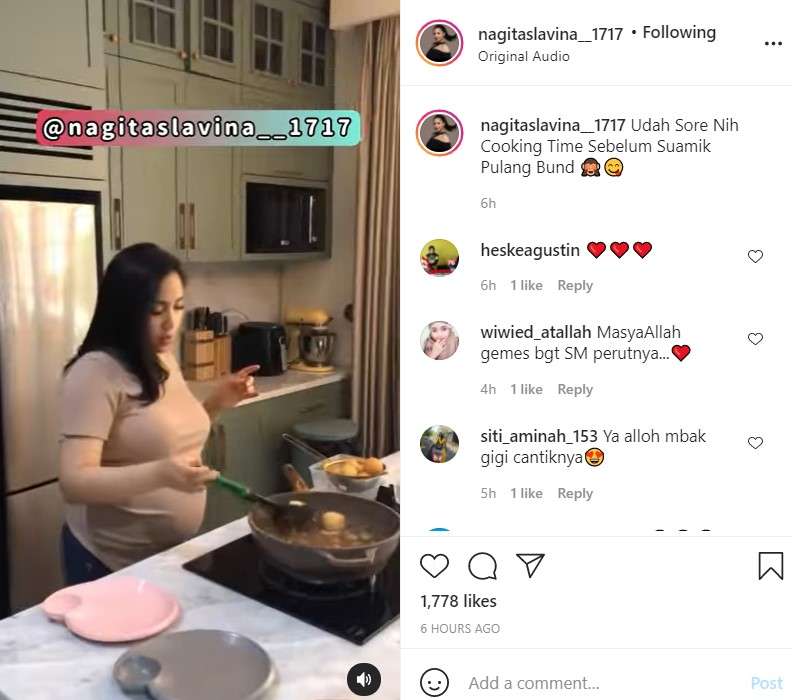 Penampilan Nagita Slavina masak
