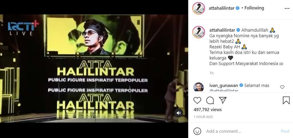 Unggahan Atta Halilintar