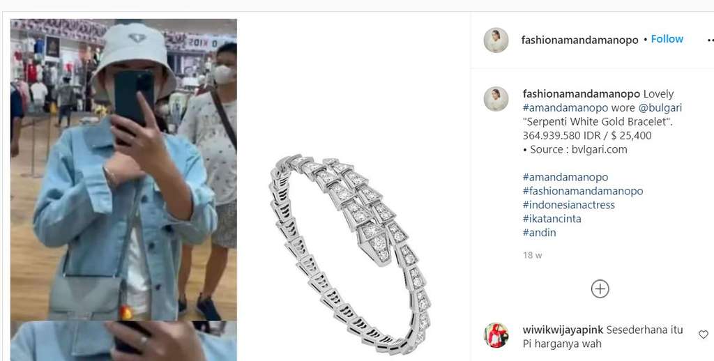 Gelang Bulgari Amanda Manoppo