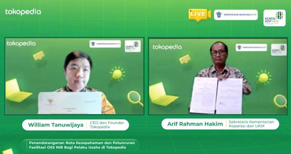Tokopedia bekerja sama dengan pemerintah untuk mempermudah izin usaha.