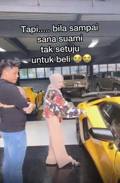 Heboh ibu muda lagi hamil tapi ngidamnya mobil Lamborghini.