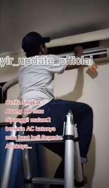 Service AC Malam-malam untuk Belikan Anaknya Sepeda