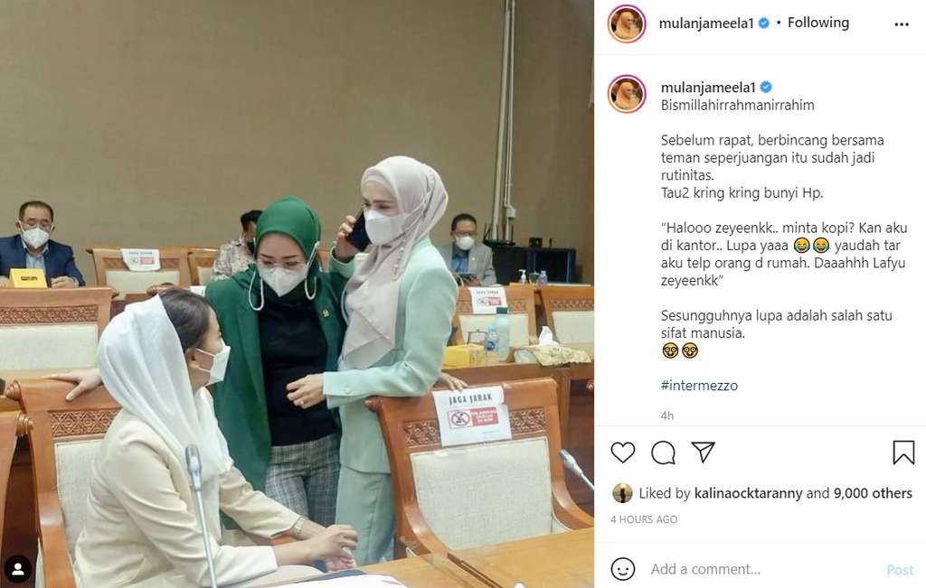 Kegiatan Mulan Jameela sebelum rapat