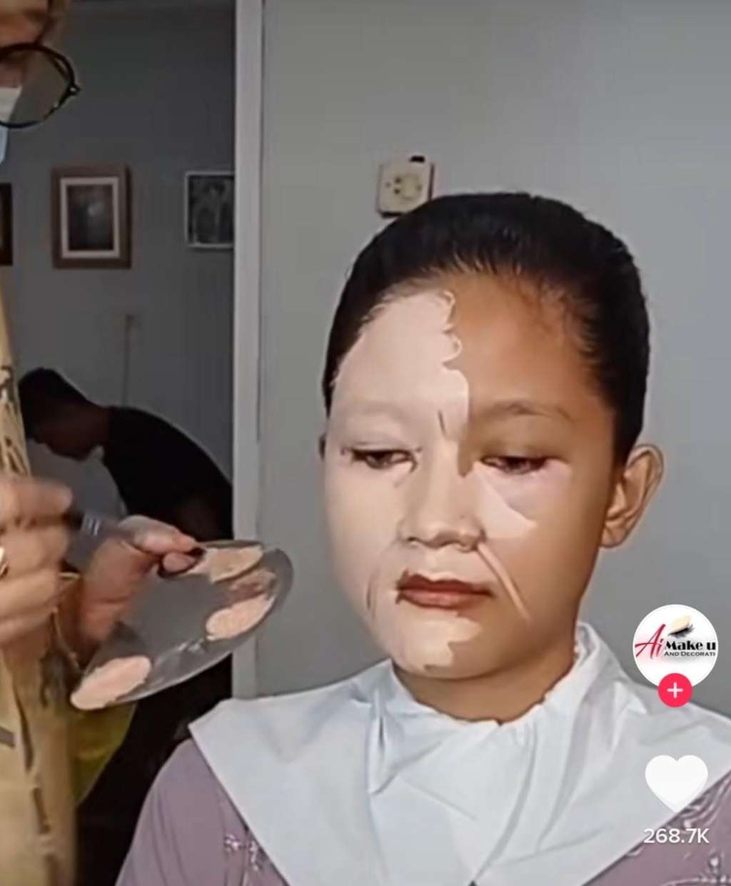 Proses Merias Pengantin dengan Foundation Tebal