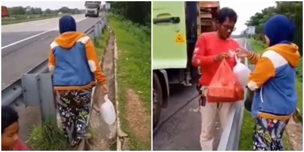 Sopir Truk Mengambil Makan Siang dari Istri