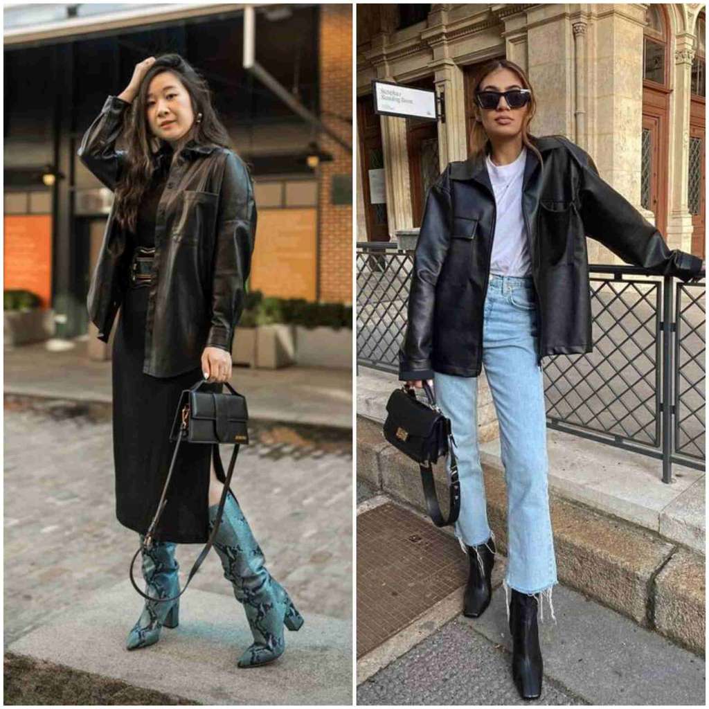 Faux Leather Shacket