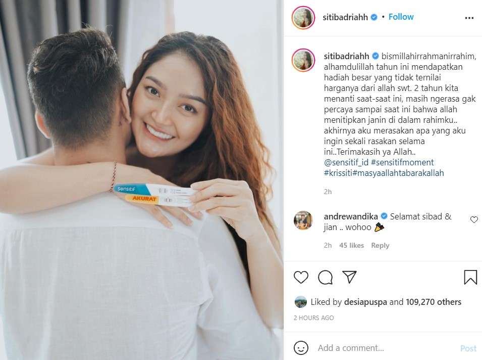 Siti Badriah hamil anak pertama