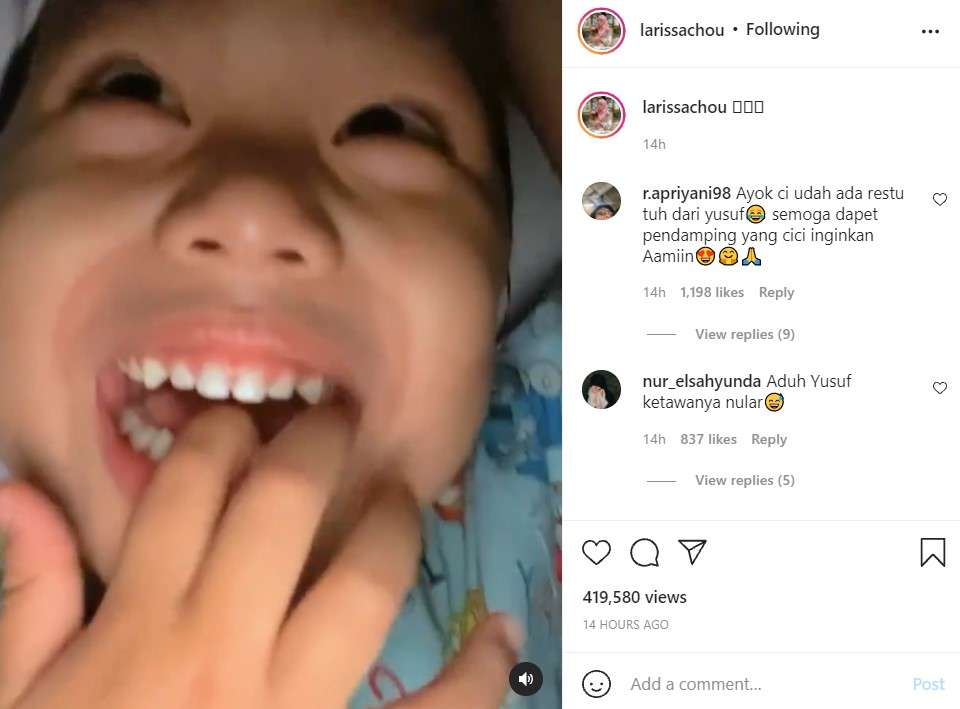 Yusuf putra Larissa Chou Yusuf putra Larissa Chou