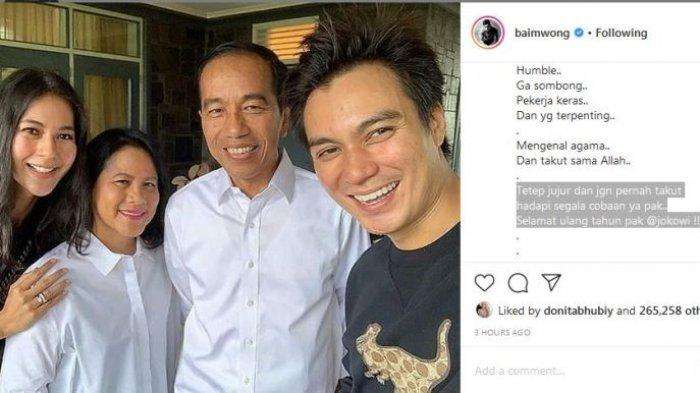 Ucapan ultah Baim Wong ke Jokowi