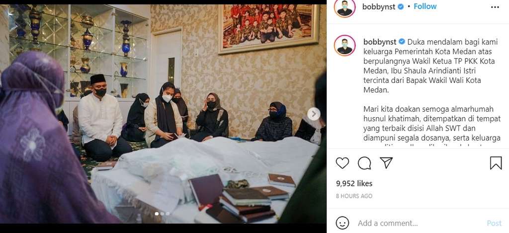 Bobby dan Kahiyang melayat ke rumah duka