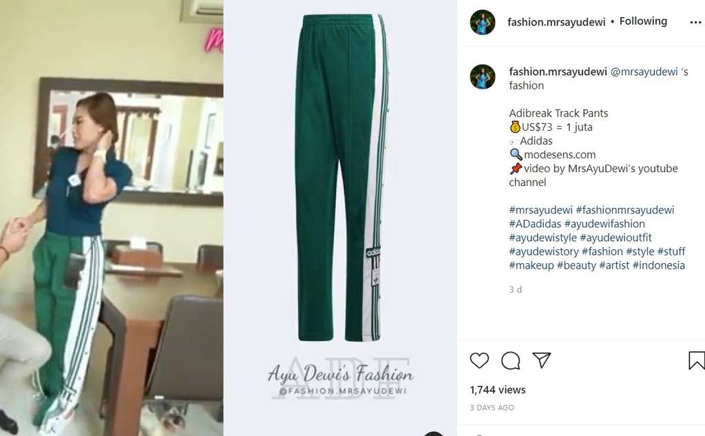 Outfit sporty Ayu Dewi