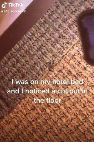 Ngeri, menginap di motel temukan ruang rahasia di bawah karpet tempat tidur.
