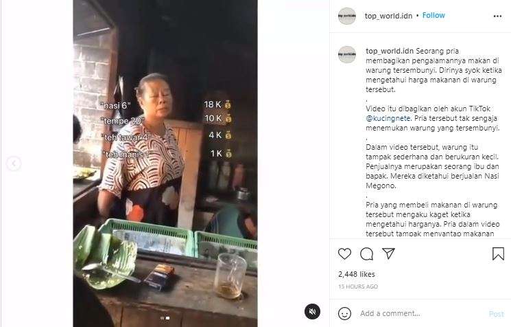 Harga makanan di sini murah banget.