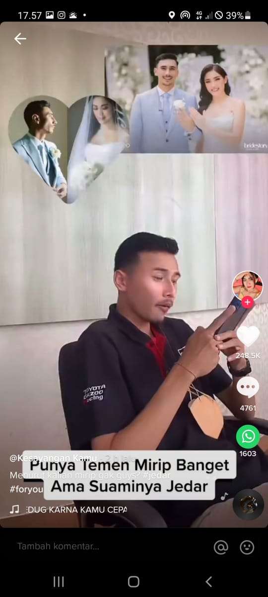 Pria mirip suami Jedar