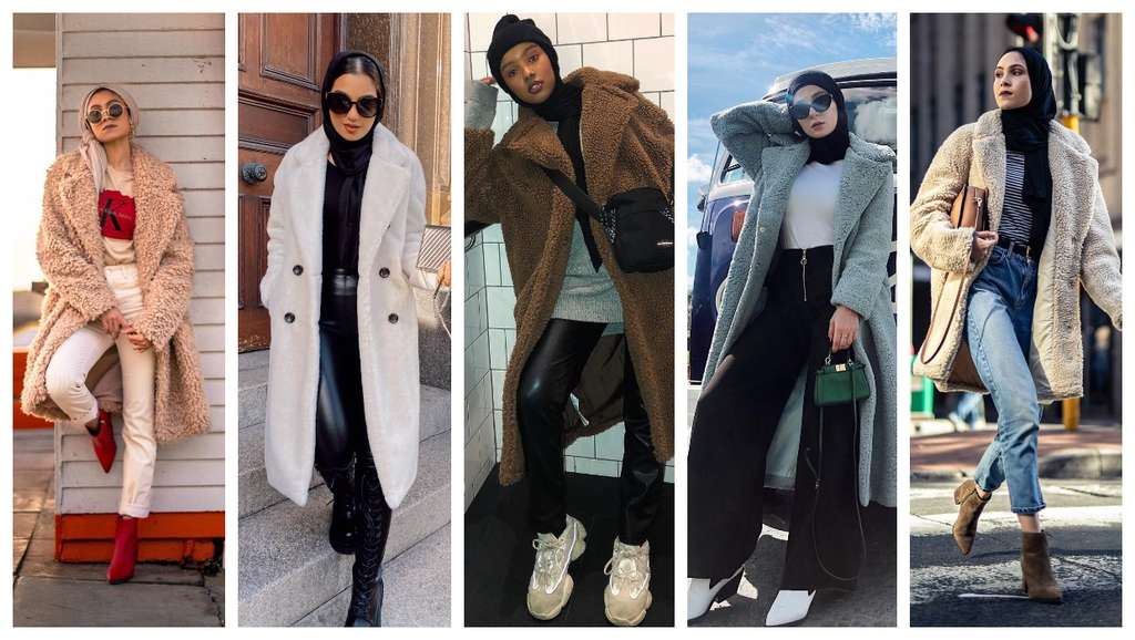 Fashion hijab with fleece jackets
