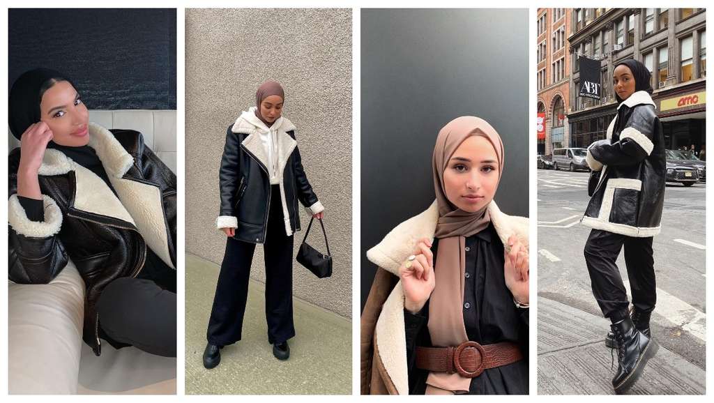 Fashion hijab with fleece jackets