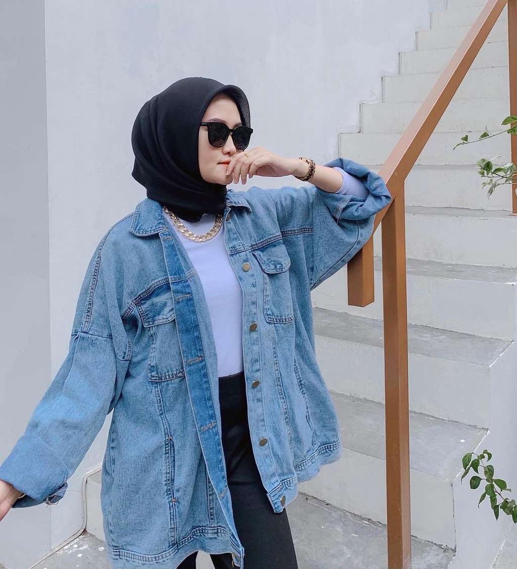 Fashion hijab denim
