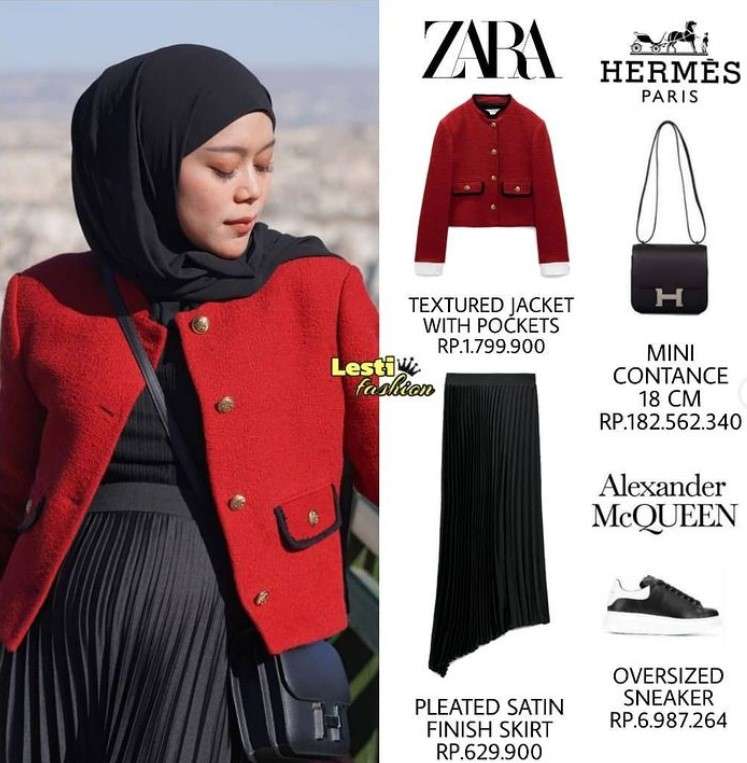 Outfit liburan Lesty