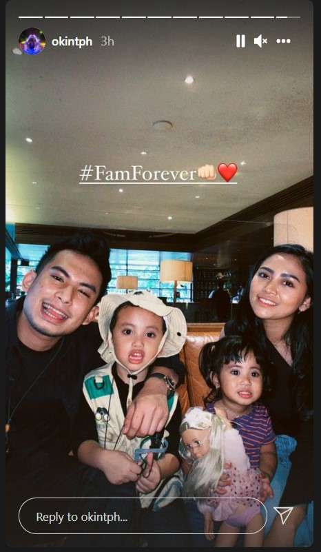Rachel Vennya dan Okin bersama dua anak mereka