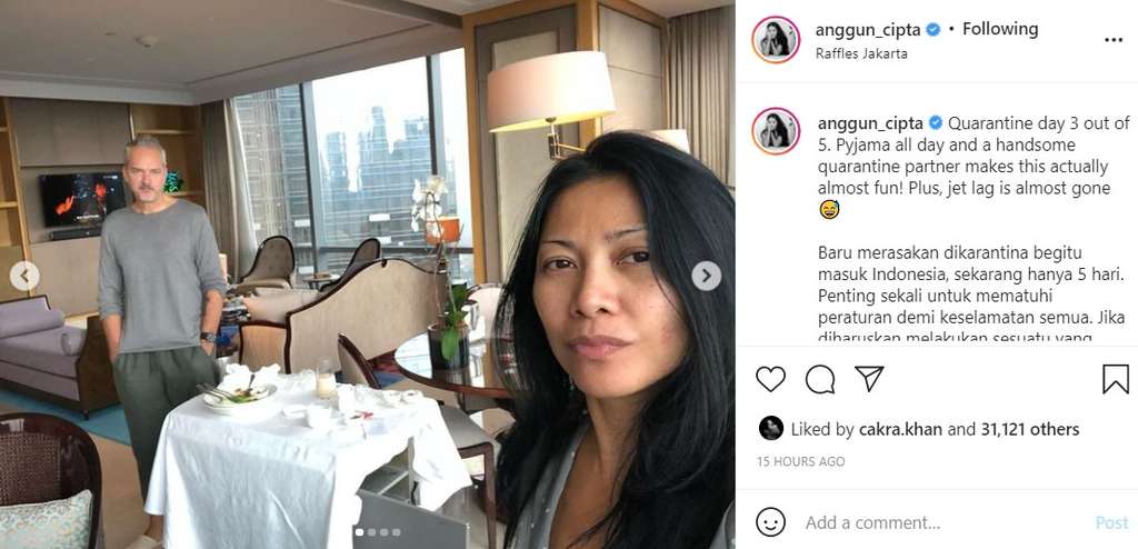 Anggun dan suami jalani karantina
