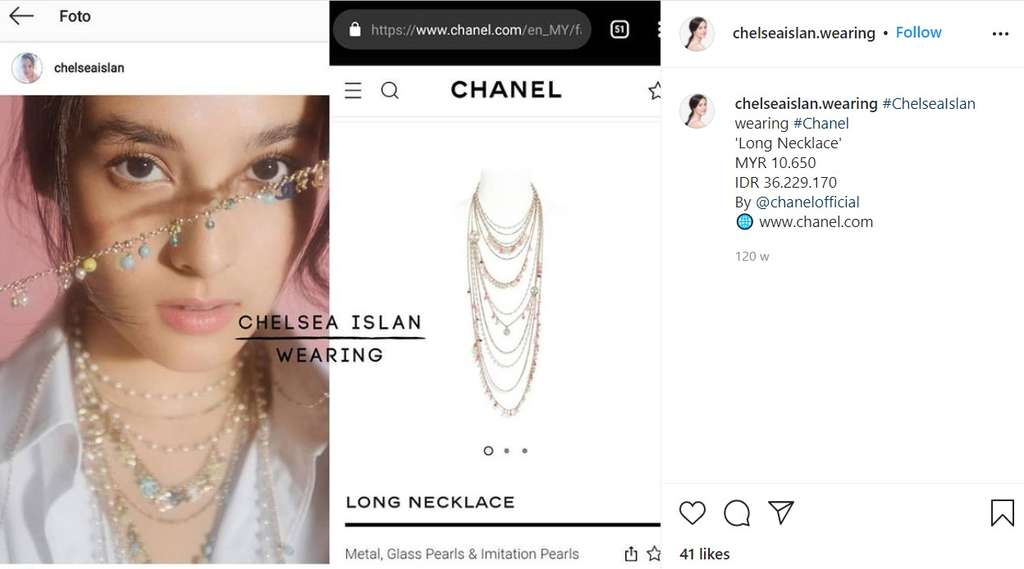 Kalung Chanel Chelsea Islan
