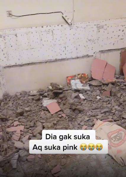 Viral suami hancurkan dapur sendiri karena tak suka istrinya menyukai warna pink.