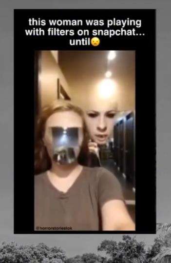 Seram, swafoto depan cermin pakai filter malah muncul penampakan seram.