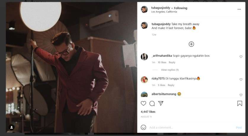 Unggahan Joddy sopir Vanessa dan Bibi