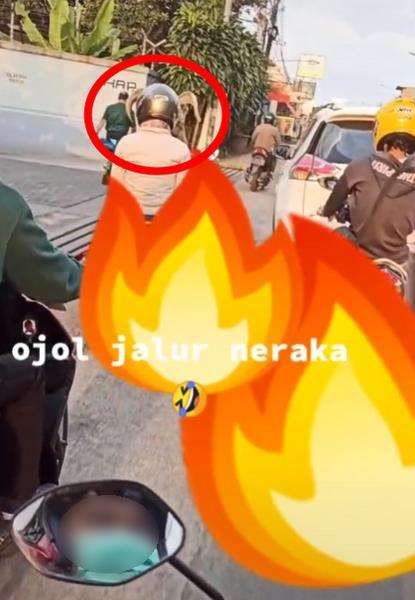 Viral bentuk helm driver ojol bikin ngakak.
