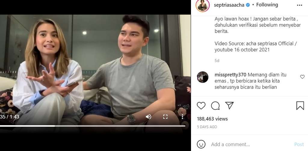 Klarifikasi Acha dikabarkan meninggal