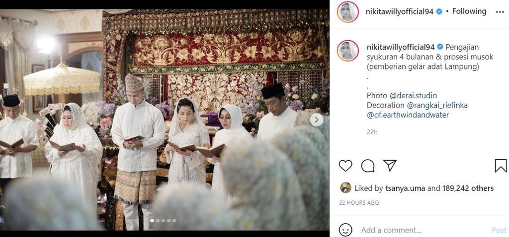 Nikita Willy lakukan pengajian 4 bulanan